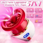Stimolatore Elettrico per Donne con 10 Funzioni di Suzione e Leccata - Vibratore per Clitoride e Zona Anale con Display LCD - Giocattolo Sessuale Ricaricabile per Coppie