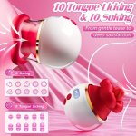 Stimolatore Elettrico per Donne con 10 Funzioni di Suzione e Leccata - Vibratore per Clitoride e Zona Anale con Display LCD - Giocattolo Sessuale Ricaricabile per Coppie