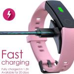 Montre intelligente de fréquence cardiaque résistante à l'eau, calories, podomètre, SMS, téléphone, bande d'honneur 5, rose