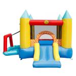 Großes Schloss, 4 in 1, aufblasbar, Doppelrutsche, Kinderspiel, Sprungtuch, Happy Hop