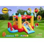 Großes Schloss, 4 in 1, aufblasbar, Doppelrutsche, Kinderspiel, Sprungtuch, Happy Hop