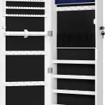 Armadio porta gioielli bigiotteria da appendere con specchio montaggio a parete 119 x 35 x 9 cm, con luci led