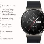 Huawei Smartwatch GT 2 Pro mit GPS und GLONASS, SpO2, + 100 Trainingsmodi, Bluetooth Anrufe, grau