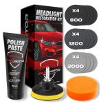 Autoscheinwerfer-Reinigungsset zum Regenerieren und Polieren von matten und vergilbten Scheinwerfern
