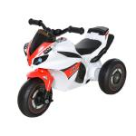 Tricycle Moto électrique Jouet pour enfants de 18 à 36 mois avec musique et phares Blanc et Rouge