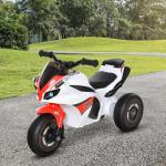 Tricycle Moto électrique Jouet pour enfants de 18 à 36 mois avec musique et phares Blanc et Rouge