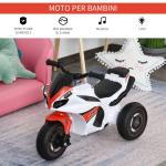 Tricycle Moto électrique Jouet pour enfants de 18 à 36 mois avec musique et phares Blanc et Rouge