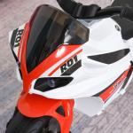 Tricycle Moto électrique Jouet pour enfants de 18 à 36 mois avec musique et phares Blanc et Rouge