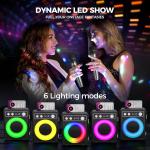 Tragbares Karaoke, tragbarer Bluetooth-Lautsprecher mit 2 kabellosen Mikrofonen, PA-System für Erwachsene und Kinder mit LED-Licht
