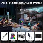 Tragbares Karaoke, tragbarer Bluetooth-Lautsprecher mit 2 kabellosen Mikrofonen, PA-System für Erwachsene und Kinder mit LED-Licht