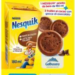 Nesquik Snackbox, Pronto da Bere, Milchgetränk mit fettarmem Kakao, 3 fettarme Galbusera Shortbread, 207g pro Packung