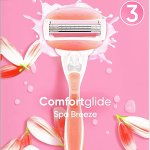 Gillette Venus ComfortGlide Women's Spa Breeze Rasierklinge, 1 Griff und 2 3-Klingen-Rasierklingen für Damenrasierer, für eine lang anhaltende, gründliche Flüssigkeitsrasur.