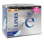 LINES Es ist, Damen Sanitär Pads, Nacht Modell, mit Flügeln, Pack 7 Stück.