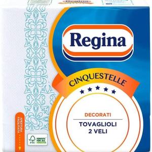 Serviettes 2 plis, Regina Cinquestelle, 100% papier, 38x38cm, 43 serviettes