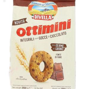 Biscuits entiers au chocolat, avec des gouttes de chocolat, ottimini, 350 g, Divella
