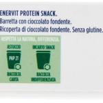 Enervit, Protein Snack cioccolato fondente, barrette energetiche con proteine del latte e fibre, con cioccolato fondente, senza glutine e olio di palma