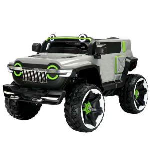 Elektroauto für Kinder, 12v, Jeep, 2 Sitze, mit Fernbedienung 2,4g, grau