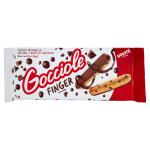 Gocciole Finger, biscuits aux gouttes et fond de chocolat
