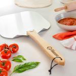 Pelle à pizza en aluminium, en aluminium, avec manche en bois pliable, facile à ranger, durable