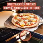 Pelle à pizza en aluminium, en aluminium, avec manche en bois pliable, facile à ranger, durable
