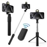 Bâton de Selfie, trépied, Bluetooth, avec le bouton prend des photos ou vidéo, noir