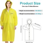 Poncho wasserdicht, wiederverwendbar, Regencape mit Kapuze, durchscheinend, PVC, EVA, langlebig, mit Knöpfen und Ärmeln, für Erwachsene, unisex, 2 Stück
