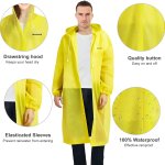 Poncho wasserdicht, wiederverwendbar, Regencape mit Kapuze, durchscheinend, PVC, EVA, langlebig, mit Knöpfen und Ärmeln, für Erwachsene, unisex, 2 Stück