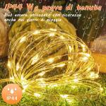 Décoration de Noël, Rideau en fil de cuivre, lumière blanche chaude 300 led, chargement USB, avec télécommande