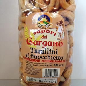 Tarallini aux arômes de fenouil, fabrication artisanale, 400 gr.