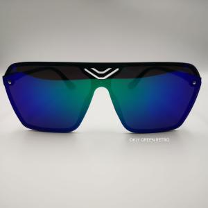Okly Retro Sonnenbrille, Damen Herren Sonnenbrille, grün