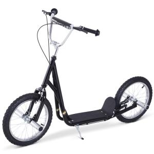 Monopattino Ruote 16 pollici Cityroller per Bambini e Ragazzi, Nero, Homcom