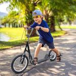 Kinderroller für Kinder mit großen Rädern und Bremsen, schwarz, Homcom