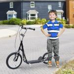 Kinderroller für Kinder mit großen Rädern und Bremsen, schwarz, Homcom