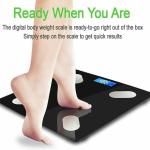 Bilancia pesapersone digitale intelligente, Body Fat Scale, controllo del grasso corporeo, connessione bluetooth, max 180 kg