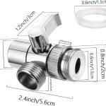 Deviatore adattatore per miscelatore con rubinetto, per doccia, lavatrice, 3 vie, acciaio inox, con adattatori, M22