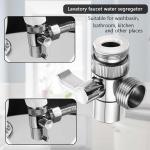 Deviatore adattatore per miscelatore con rubinetto, per doccia, lavatrice, 3 vie, acciaio inox, con adattatori, M22
