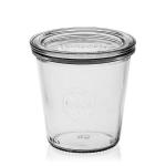 Weck Pots 290 ml avec couvercle 80 mm, avec joint et clips, Boîte de 6 pièces, verre, transparent