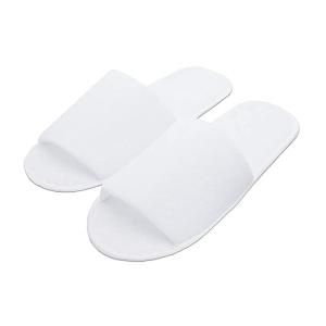 Chaussons ouverts jetables, Chaussons à dos fermé, Chaussons blancs, pour hôtels, SPA, centres de bien-être, paquet de 10 paires, blanc