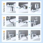 Mitigeur pivotant avec 2 fonctions de pulvérisation, extension de cuisine multifonctionnelle, adapté au filetage extérieur M20 M22 M24, pivotant à 1440°.