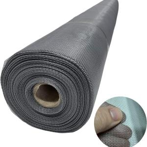 Rete Zanzariera in Fibra di Vetro, colore grigio, maglia 18x16, rotolo 30 metri, ottima qualità, per zanzariere a telaio fisso, altezza 150 cm