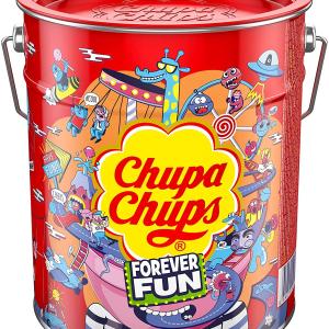 Chupa Chups, Confezione da 150 pezzi, Gusti Assortiti, Fragola, Panna-Fragola, Vaniglia, Cola, Lampone, Ciliegia, Arancia