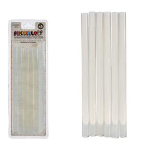 Silikon Heißklebestifte, 6 transparente Heißklebestifte 10.5 x185 mm, transparent, Pincello