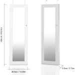 Armadio porta gioielli bigiotteria da appendere con specchio montaggio a parete 119 x 35 x 9 cm