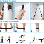 Élastique bandes fitness ensemble de 5 bandes de résistance de gym à la maison