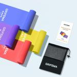 Bandes de résistance fitness [lot de 4] 1,8 m, bandes élastiques avec 4 niveaux de résistance pour musculation, yoga, pilates