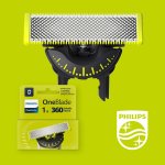 Philips OneBlade 360, Ersatzklinge für OneBlade QP410/50 aus rostfreiem Stahl, widerstandsfähig, zum Rasieren, Einstellen und Beenden, Modell QP410/50