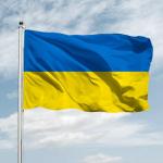 Drapeau de l'Ukraine, 150x90 cm, avec boutonnières, bleu et jaune