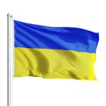 Drapeau de l'Ukraine, 150x90 cm, avec boutonnières, bleu et jaune