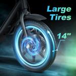 Bogist Honey whale M5 Elite Zima Blue avec pneus 14 pouces, moteur 500W 11Ah, scooter électrique pliable avec siège et porte-bagages