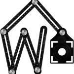Mehrwinkelmaßstab mit Schlitz, vielseitig einsetzbar, für Fliesen, aus Aluminium, geeignet für Fliesenleger, Bauherren, Handwerker, Schreiner und Heimwerker